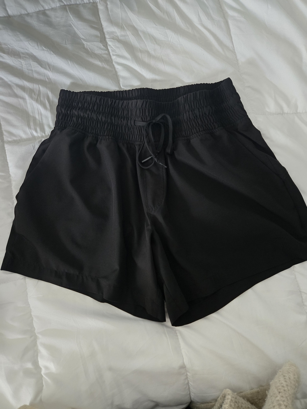 90 Degree By Reflex Black Athletic Elastic-Waist Shorts